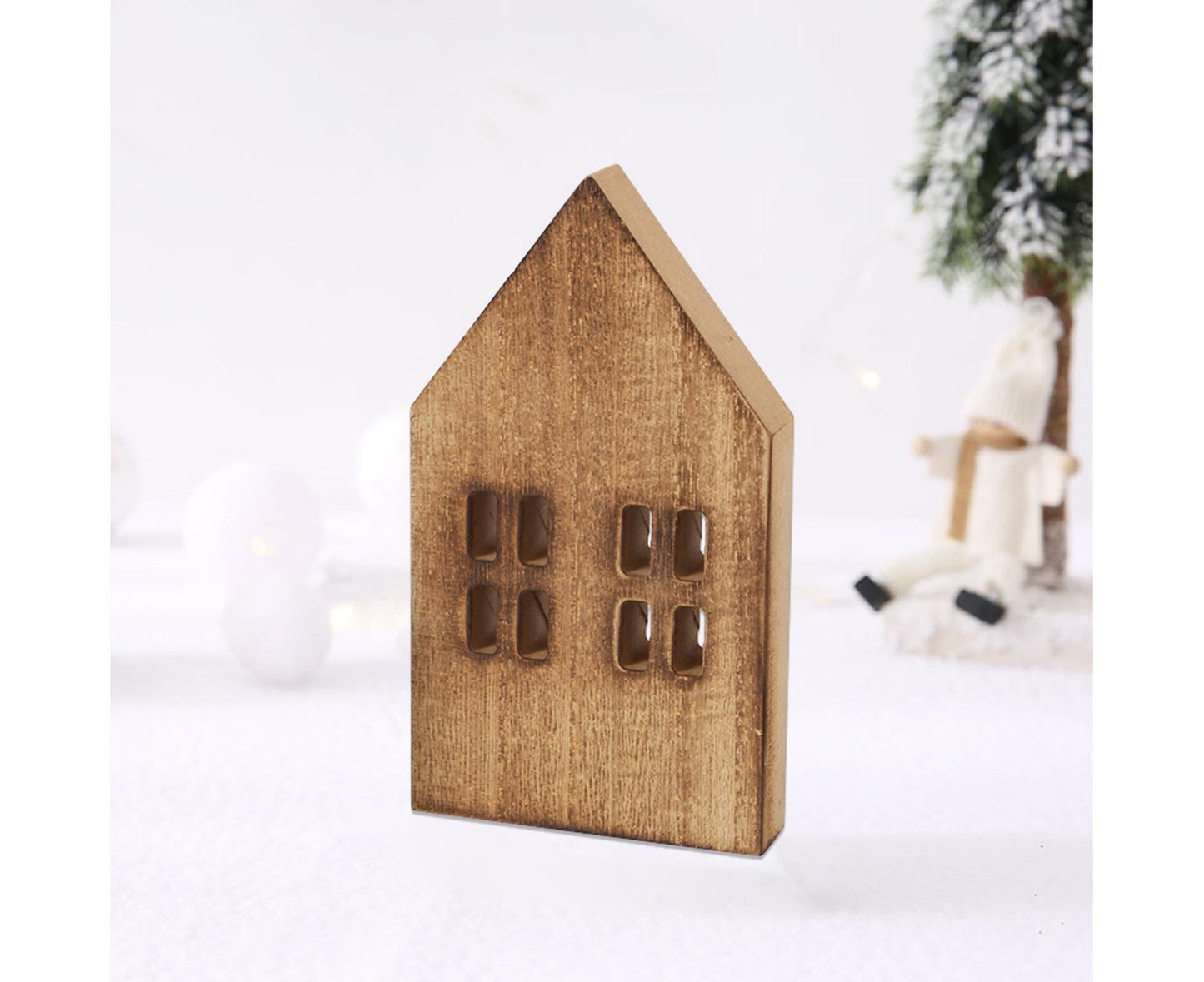 Miniature Wooden House-Brown L V1263-JX-685
