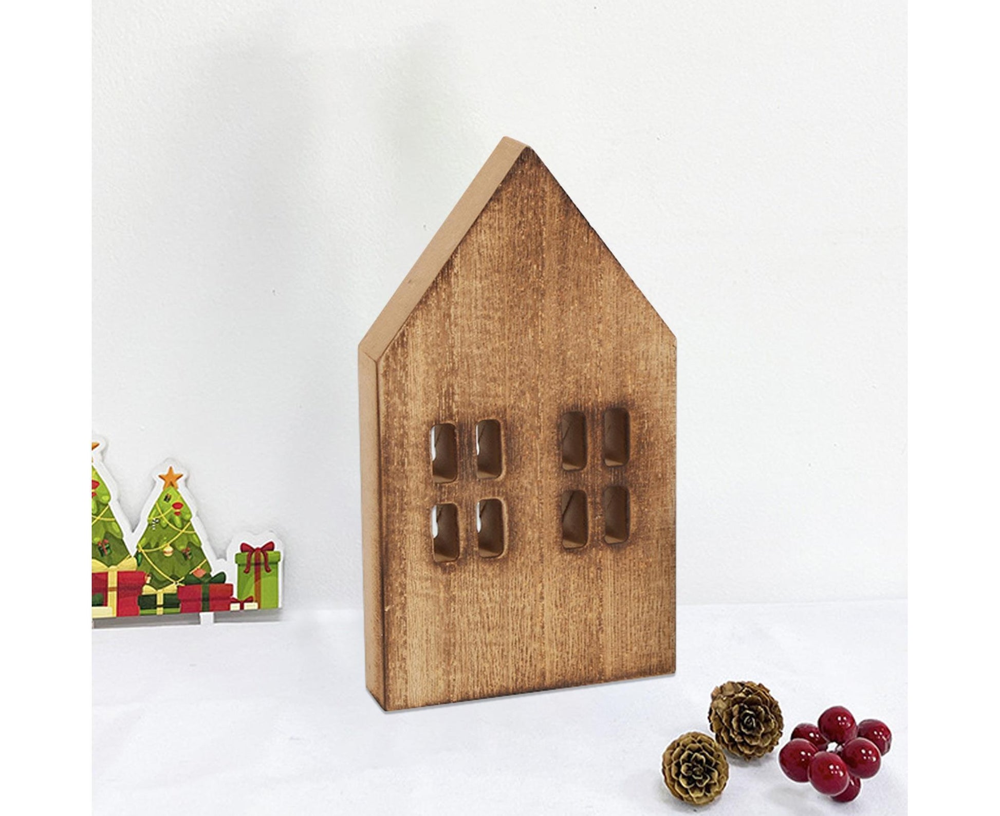 Miniature Wooden House-Brown L V1263-JX-685