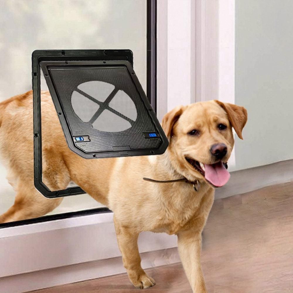 Lockable Pet Flap Screen Door Inside Door for Puppy Dog and Cat House V1263-JX-6855