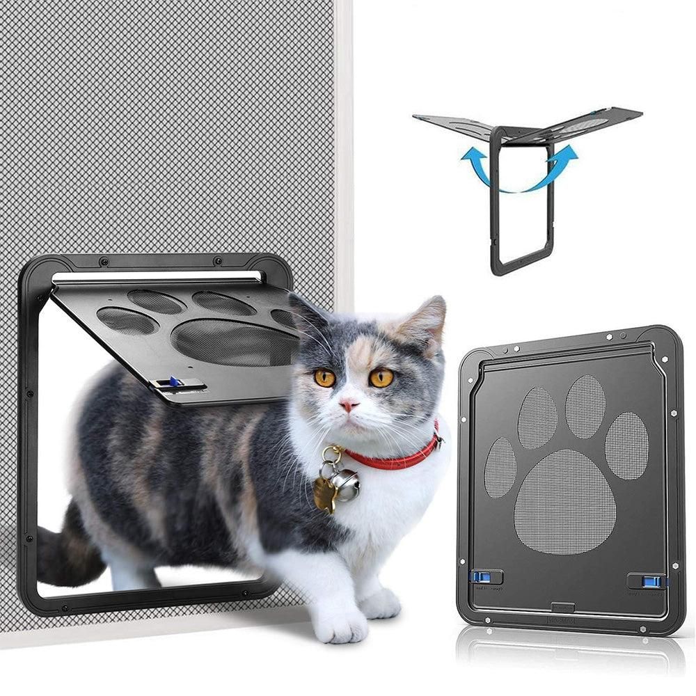 Lockable Pet Flap Screen Door Inside Door for Puppy Dog and Cat House V1263-JX-6855