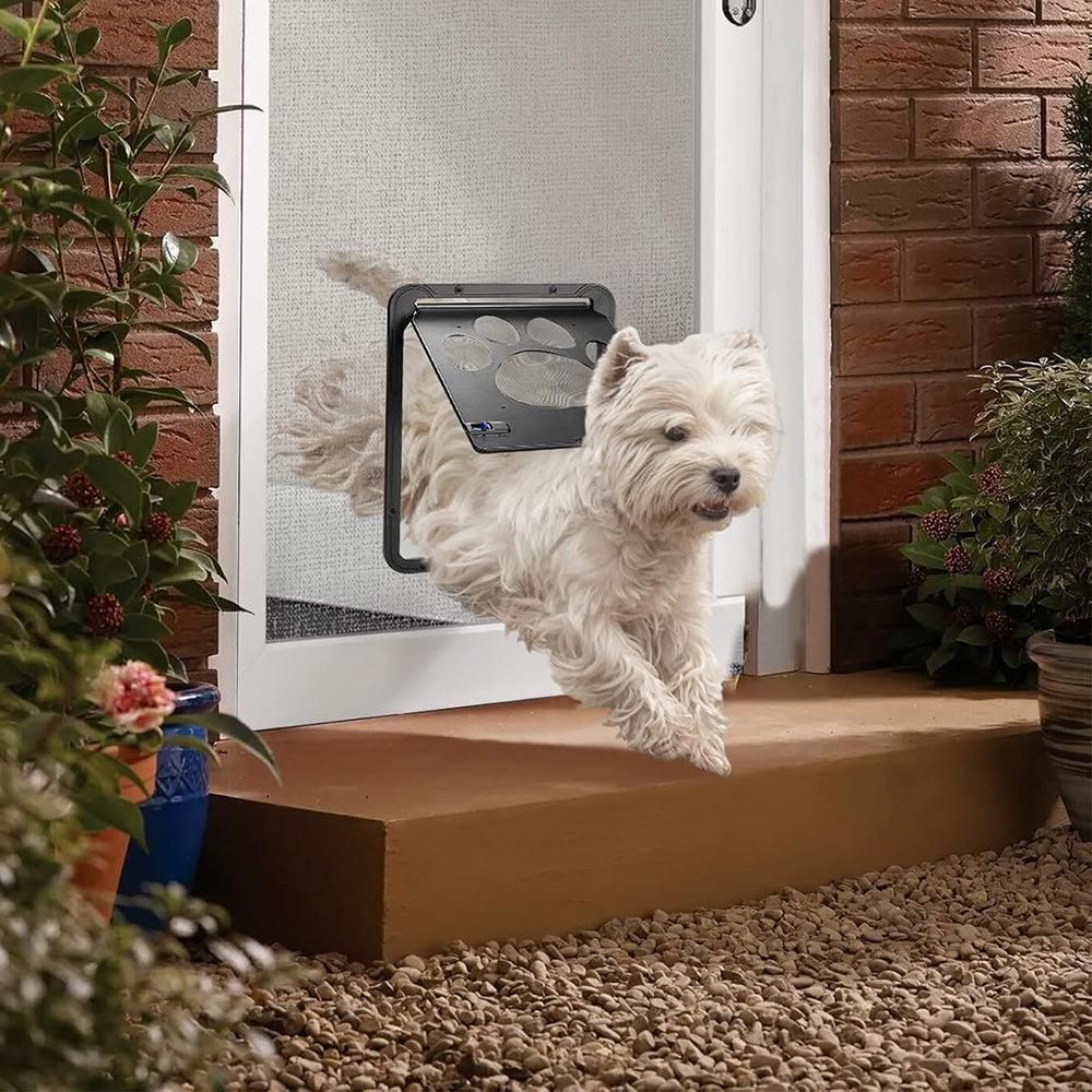 Lockable Pet Flap Screen Door Inside Door for Puppy Dog and Cat House V1263-JX-6855