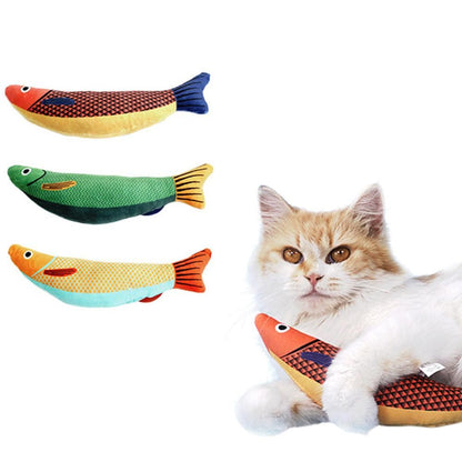 3Pcs Saury Fish Cat Toys Interactive Cat Kitten Kicker Teething Toys V1263-JX-6859