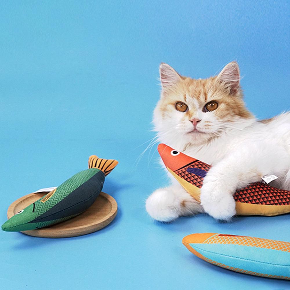 3Pcs Saury Fish Cat Toys Interactive Cat Kitten Kicker Teething Toys V1263-JX-6859