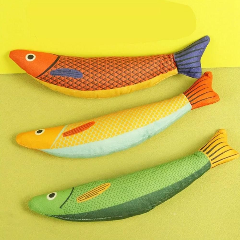 3Pcs Saury Fish Cat Toys Interactive Cat Kitten Kicker Teething Toys V1263-JX-6859
