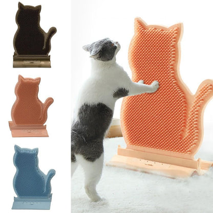 1pc Cat Self Groomer Brush Cat Face Massager Pet Rubbing Post - Coffee V1263-JX-6860-2