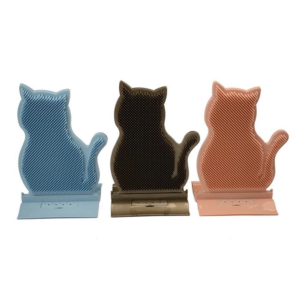1pc Cat Self Groomer Brush Cat Face Massager Pet Rubbing Post - Coffee V1263-JX-6860-2