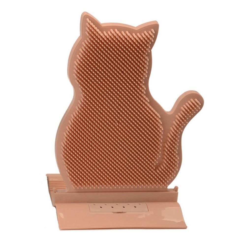 1pc Cat Self Groomer Brush Cat Face Massager Pet Rubbing Post - Pink V1263-JX-6860-3