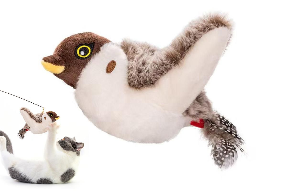 Interactive Cat Toy with Chirping Electronic Flying Bird for Indoor Cats V1263-JX-6861