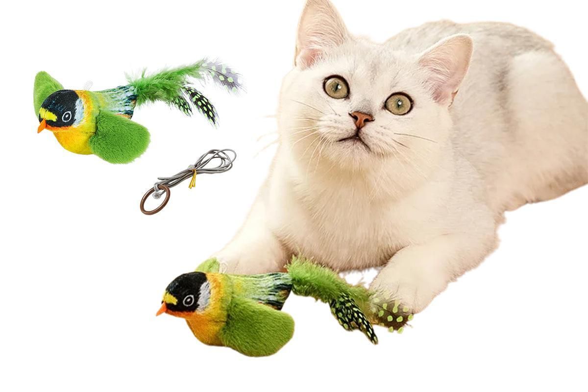 Interactive Cat Toy with Chirping Electronic Flying Bird for Indoor Cats V1263-JX-6861