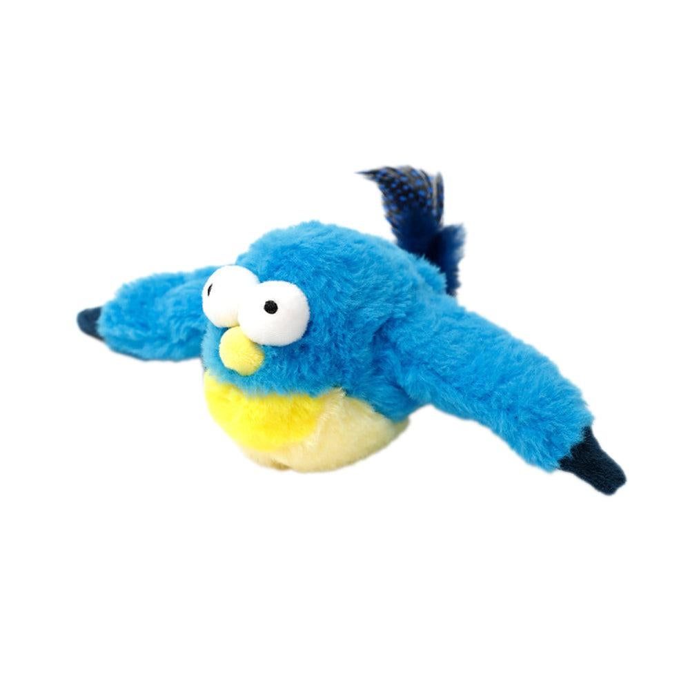 Cat Squeaky Toys Rechargeable Interactive Cat Toy Touch Activated Kitten Plush Pet Toys Blue V1263-JX-6866
