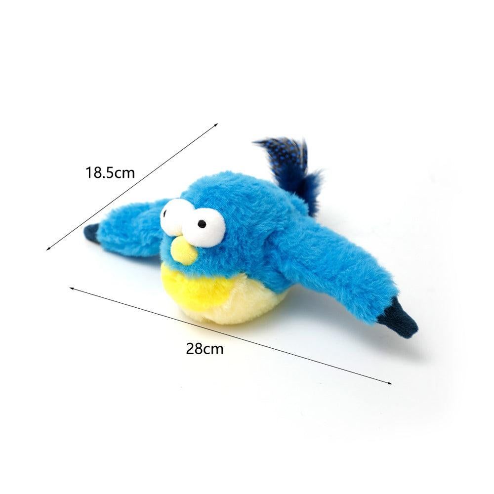 Cat Squeaky Toys Rechargeable Interactive Cat Toy Touch Activated Kitten Plush Pet Toys Blue V1263-JX-6866