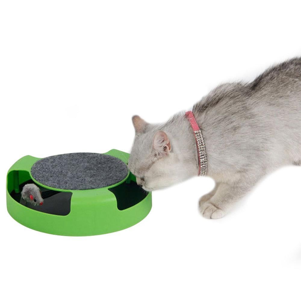 Pet Cat Catch Mouse Interactive Toy Cat Scratch Board Toy with Felt Scratching Claw Mat V1263-JX-6867