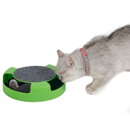 Pet Cat Catch Mouse Interactive Toy Cat Scratch Board Toy with Felt Scratching Claw Mat V1263-JX-6867