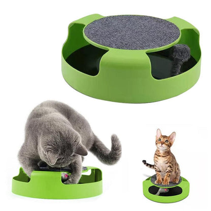 Pet Cat Catch Mouse Interactive Toy Cat Scratch Board Toy with Felt Scratching Claw Mat V1263-JX-6867
