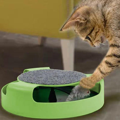 Pet Cat Catch Mouse Interactive Toy Cat Scratch Board Toy with Felt Scratching Claw Mat V1263-JX-6867