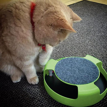 Pet Cat Catch Mouse Interactive Toy Cat Scratch Board Toy with Felt Scratching Claw Mat V1263-JX-6867