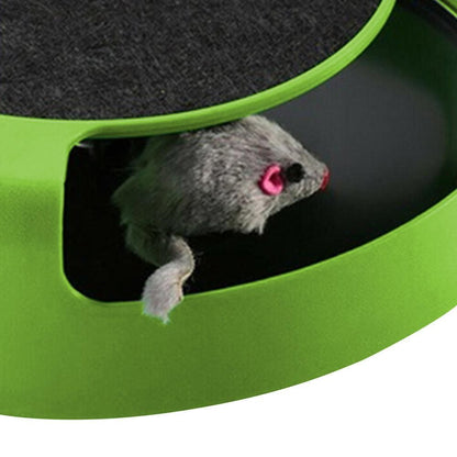Pet Cat Catch Mouse Interactive Toy Cat Scratch Board Toy with Felt Scratching Claw Mat V1263-JX-6867