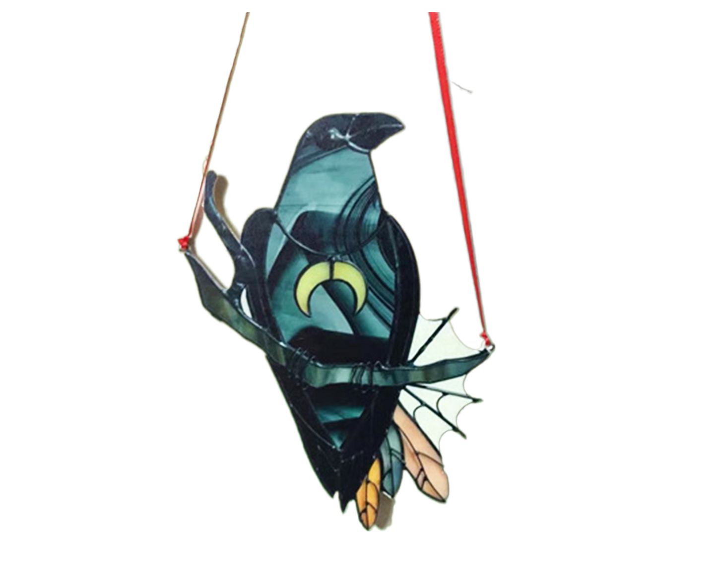 Pendant Crow Pattern Landscaping Ornaments Acrylic Door Wall Hanging Ornaments for Home-Black V1263-JX-687