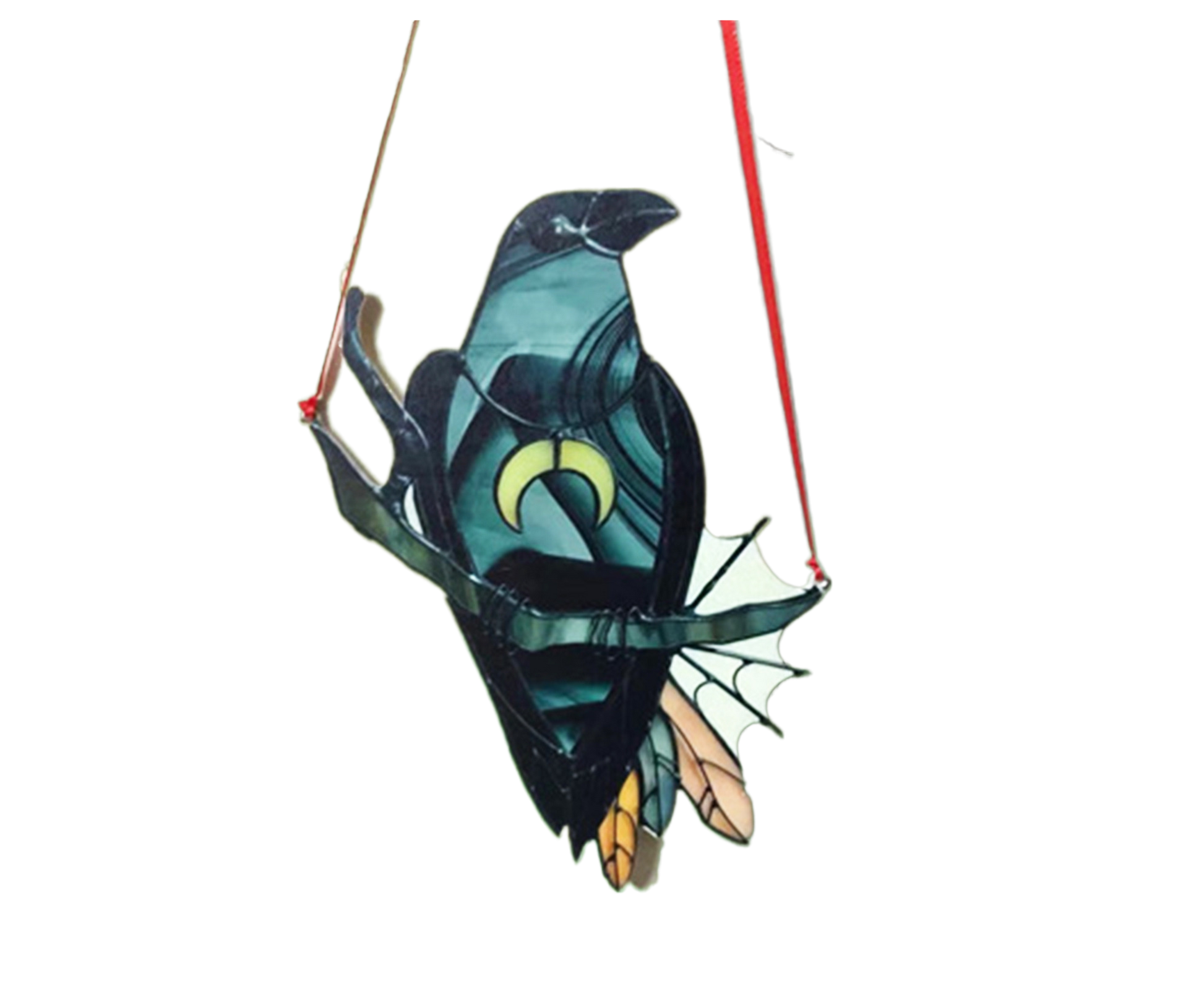 Pendant Crow Pattern Landscaping Ornaments Acrylic Door Wall Hanging Ornaments for Home-Black V1263-JX-687