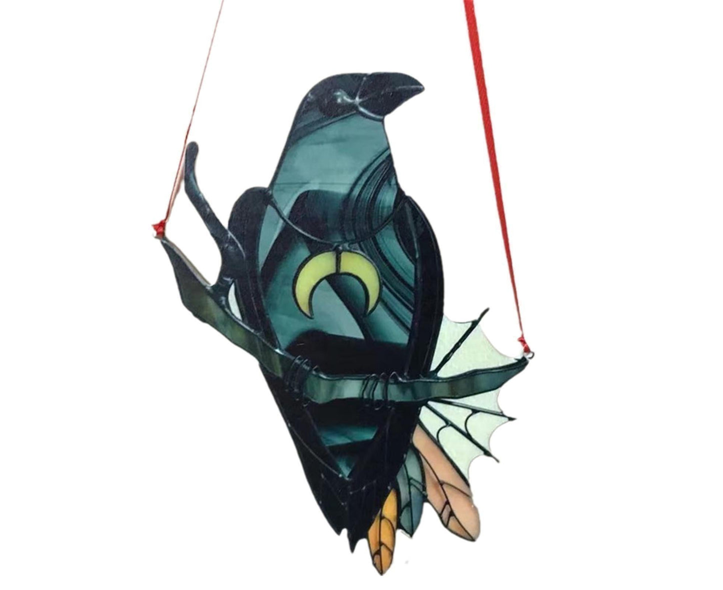 Pendant Crow Pattern Landscaping Ornaments Acrylic Door Wall Hanging Ornaments for Home-Black V1263-JX-687