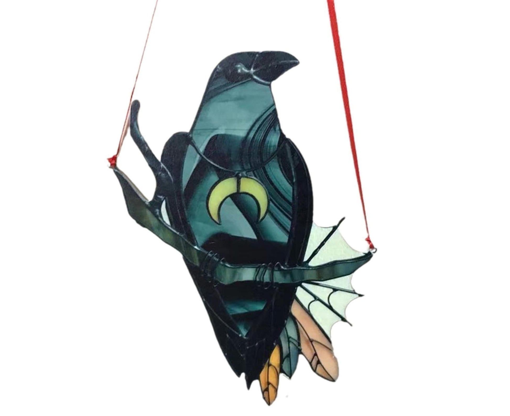 Pendant Crow Pattern Landscaping Ornaments Acrylic Door Wall Hanging Ornaments for Home-Black V1263-JX-687
