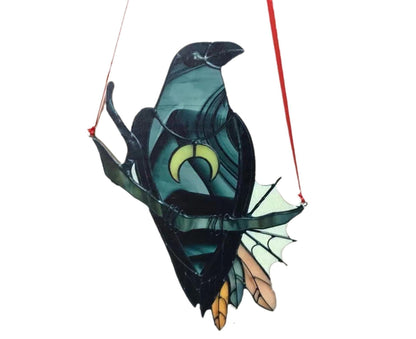Pendant Crow Pattern Landscaping Ornaments Acrylic Door Wall Hanging Ornaments for Home-Black V1263-JX-687