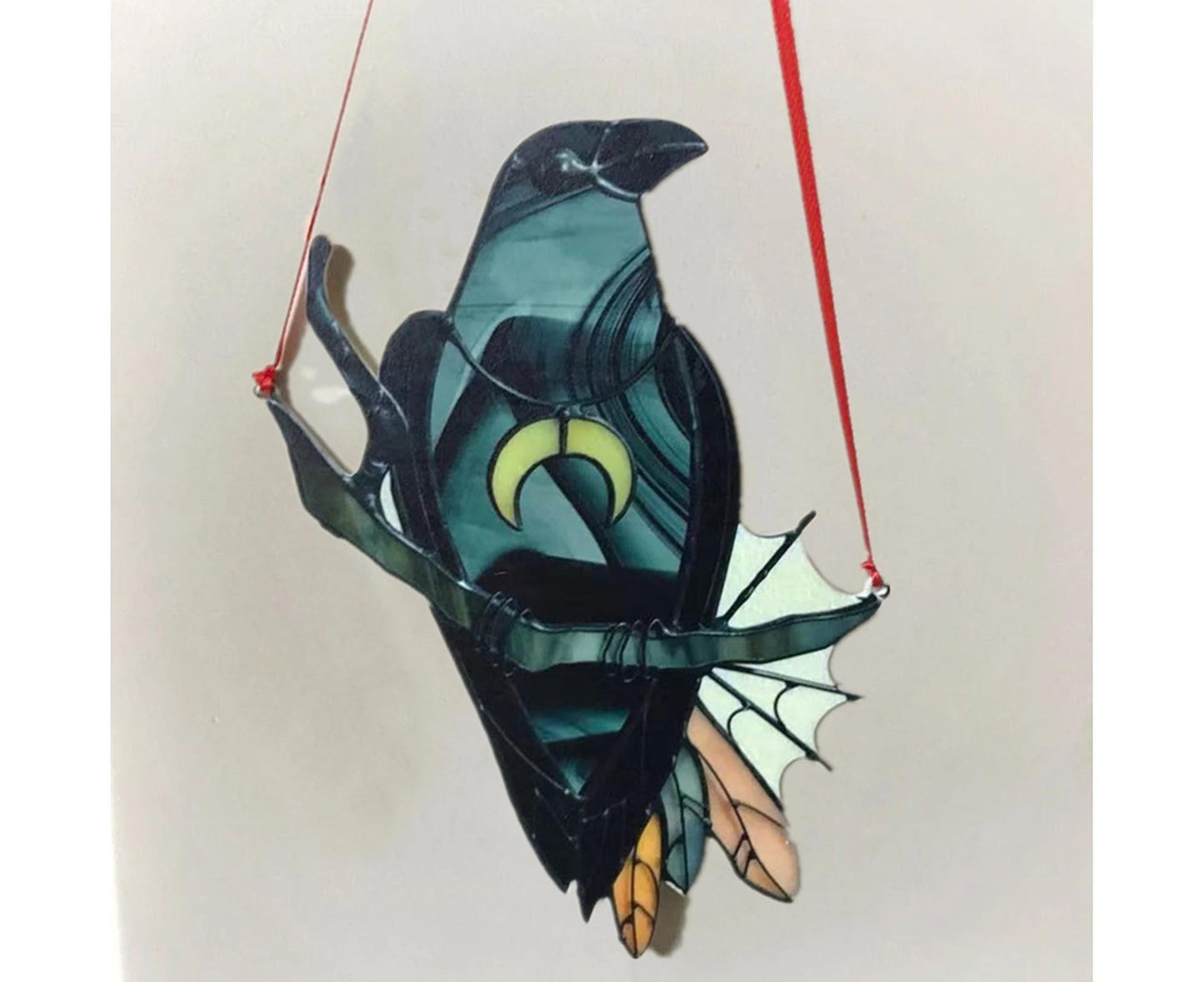 Pendant Crow Pattern Landscaping Ornaments Acrylic Door Wall Hanging Ornaments for Home-Black V1263-JX-687
