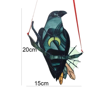 Pendant Crow Pattern Landscaping Ornaments Acrylic Door Wall Hanging Ornaments for Home-Black V1263-JX-687
