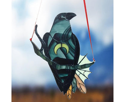 Pendant Crow Pattern Landscaping Ornaments Acrylic Door Wall Hanging Ornaments for Home-Black V1263-JX-687