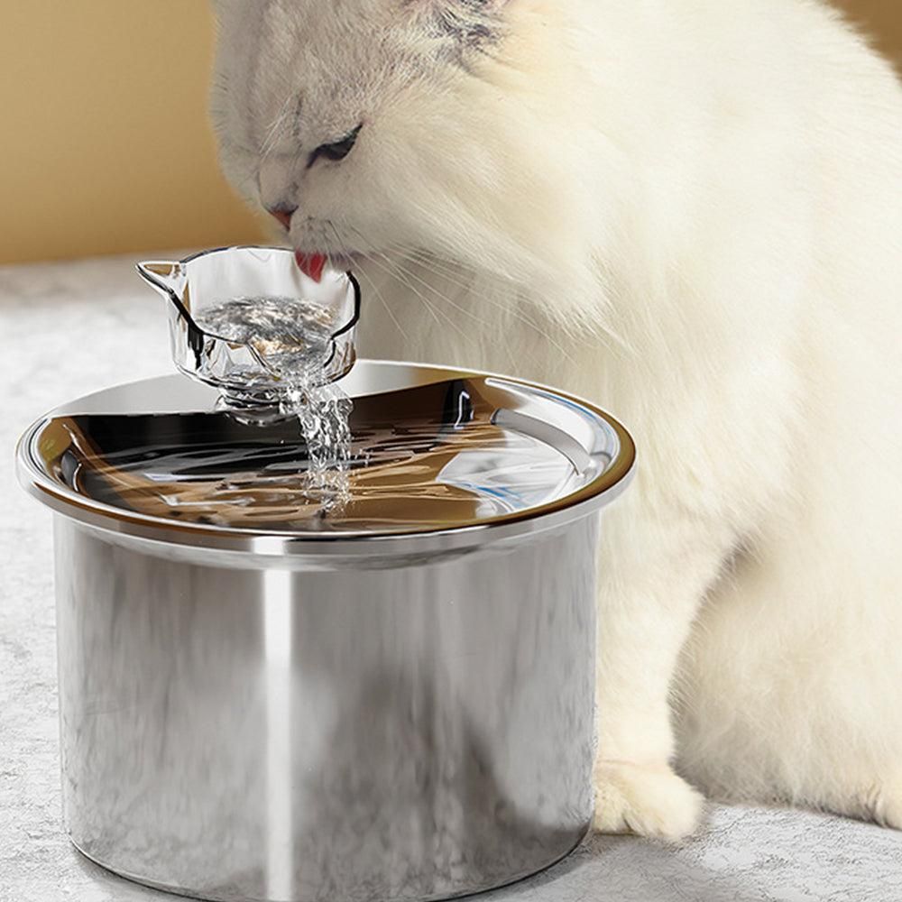 USB Powered 2L Automatic Cat Water Fountain Stainless Steel Pet Water Feeder V1263-JX-6874