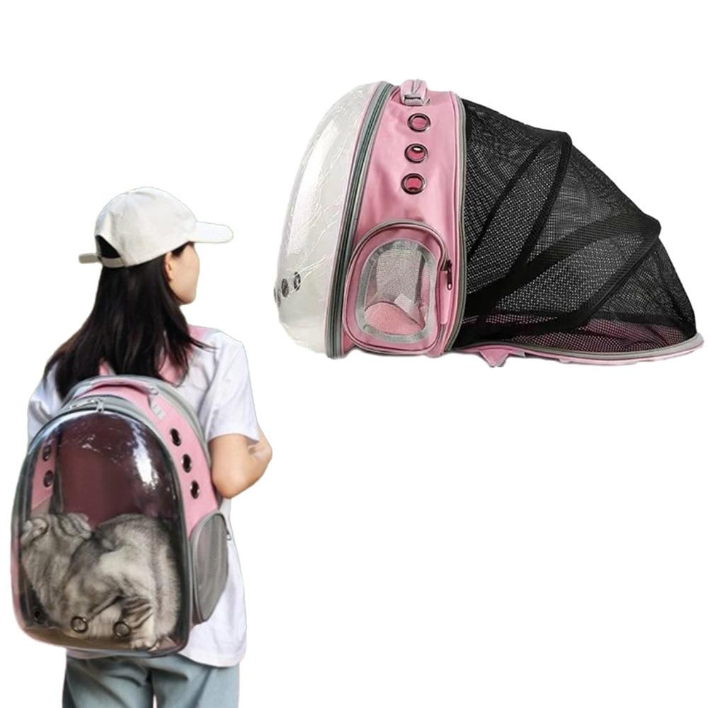 Expandable Travel Cat Backpack Carrier Polarized Tinted Bubble Window Pet Backpack Grey V1263-JX-6877