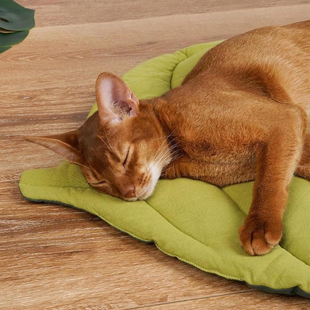 Double-Sided Available Pet Mattress Pad Leaf Shape Puppy Cat Bed Mat Style 1 V1263-JX-6880
