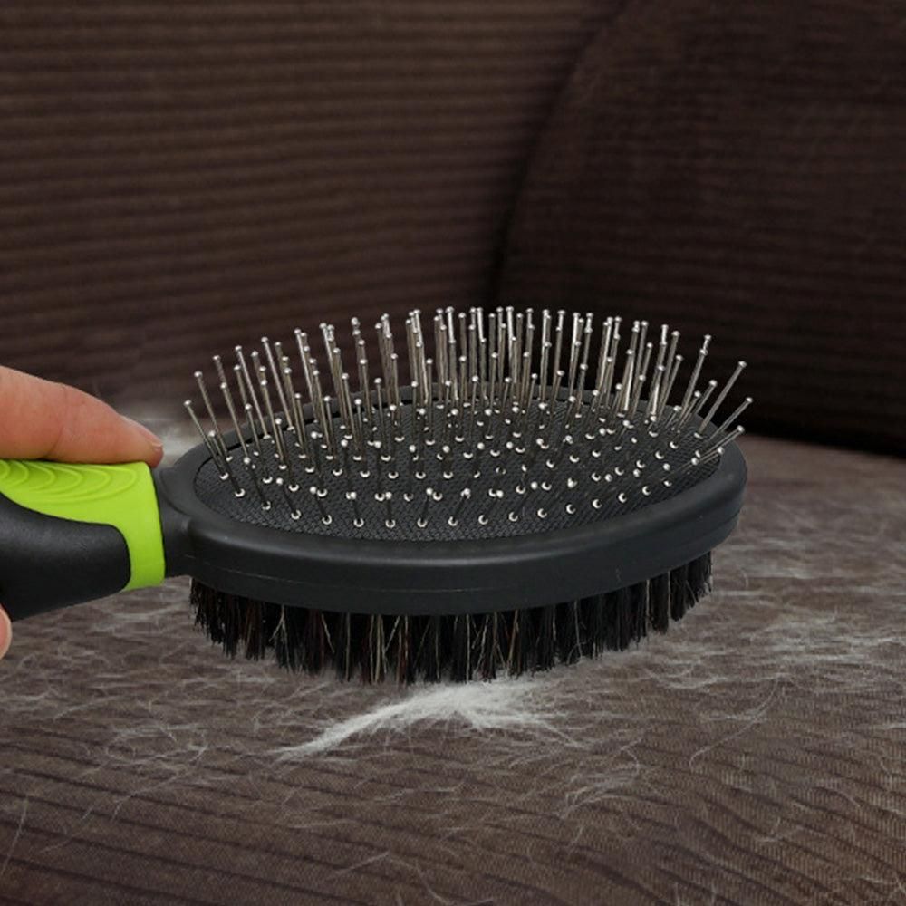 2PCS Pet Grooming Brushes Deshedding Bath Brush for Dogs Cats & Horses Purple V1263-JX-6881-1