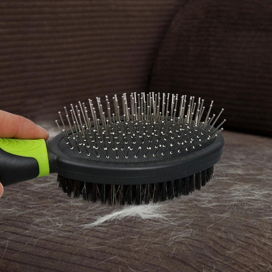 2PCS Pet Grooming Brushes Deshedding Bath Brush for Dogs Cats & Horses Purple V1263-JX-6881-1