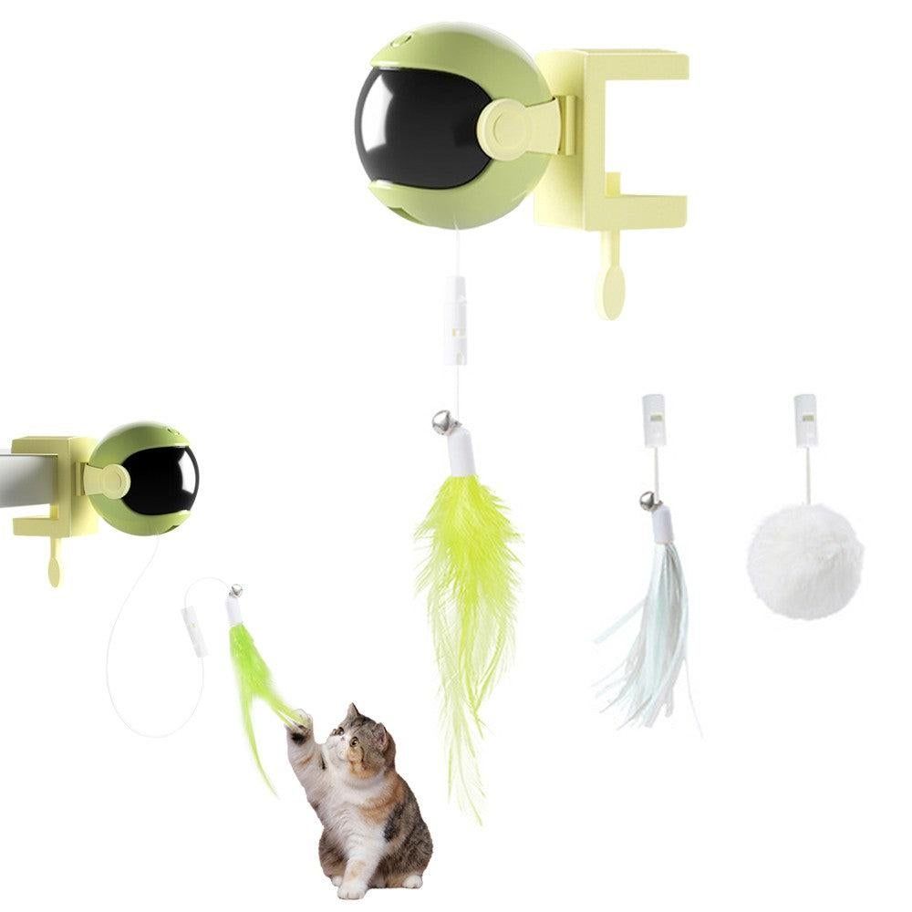 Electric Interactive Cat Toys Automatic Lifting Cat Teaser Toys Set Green V1263-JX-6884
