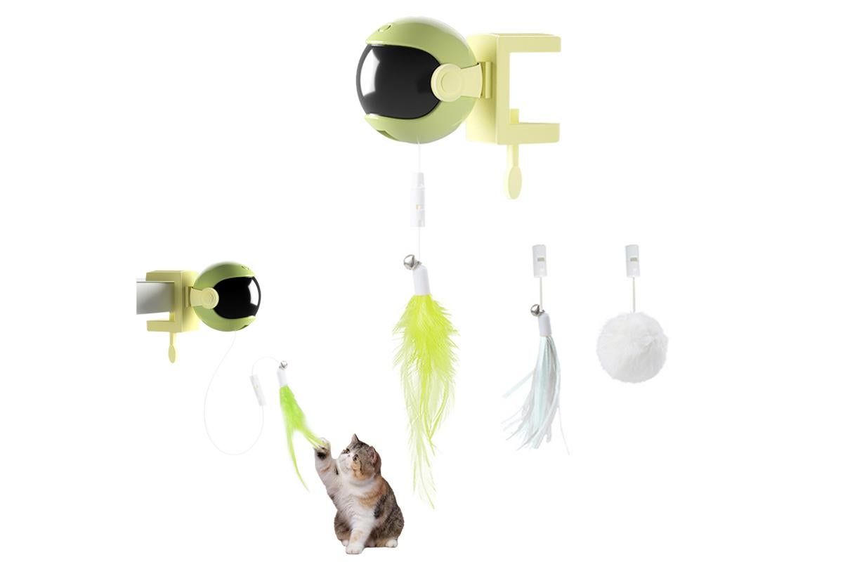 Electric Interactive Cat Toys Automatic Lifting Cat Teaser Toys Set Green V1263-JX-6884