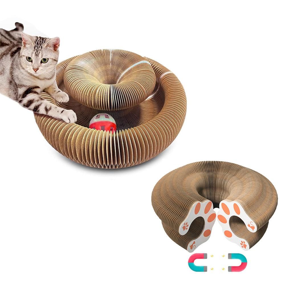 Organ Cat Toy Transformable Interactive Cardboard Toy with Track and Bell Ball V1263-JX-6886