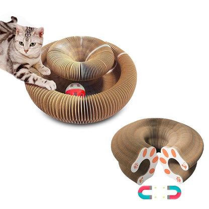 Organ Cat Toy Transformable Interactive Cardboard Toy with Track and Bell Ball V1263-JX-6886