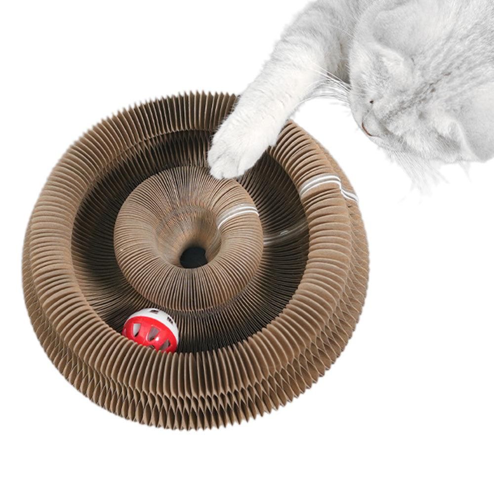 Organ Cat Toy Transformable Interactive Cardboard Toy with Track and Bell Ball V1263-JX-6886