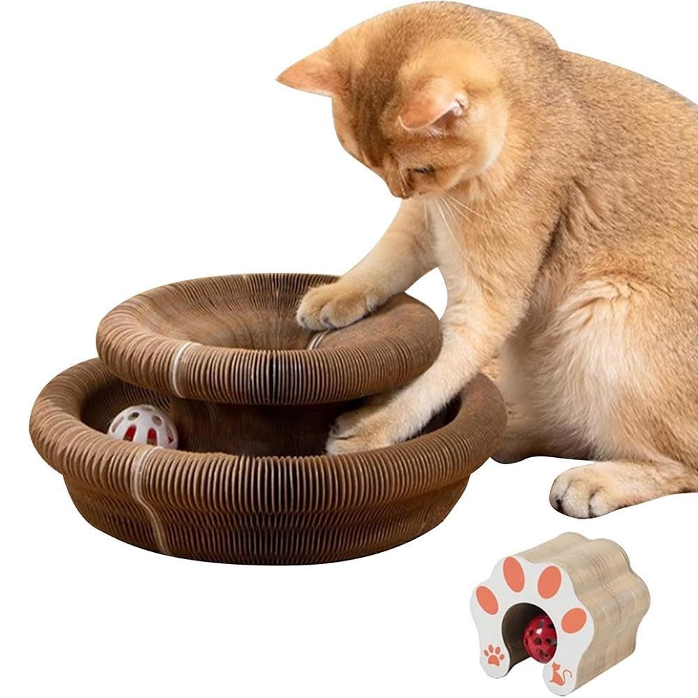 Organ Cat Toy Transformable Interactive Cardboard Toy with Track and Bell Ball V1263-JX-6886