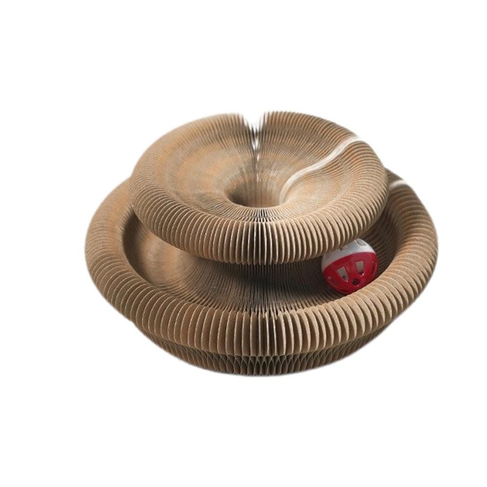 Organ Cat Toy Transformable Interactive Cardboard Toy with Track and Bell Ball V1263-JX-6886
