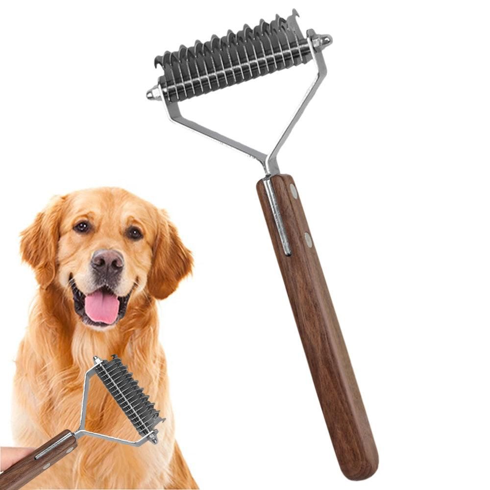 Large 2-Sided Undercoat Rake for Dogs & Cats Pet Grooming Dematting Brush V1263-JX-6888