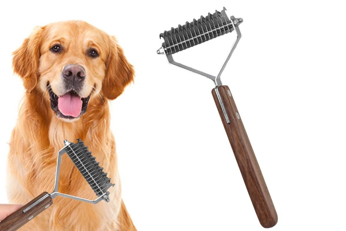 Large 2-Sided Undercoat Rake for Dogs & Cats Pet Grooming Dematting Brush V1263-JX-6888