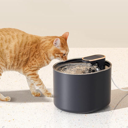 Pet Water Fountain Cat Dog Automatic Electric Drinking Dispenser with Red Light Indicator Black V1263-JX-6893