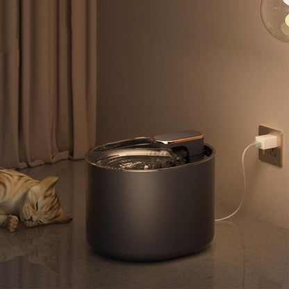Pet Water Fountain Cat Dog Automatic Electric Drinking Dispenser with Red Light Indicator Black V1263-JX-6893