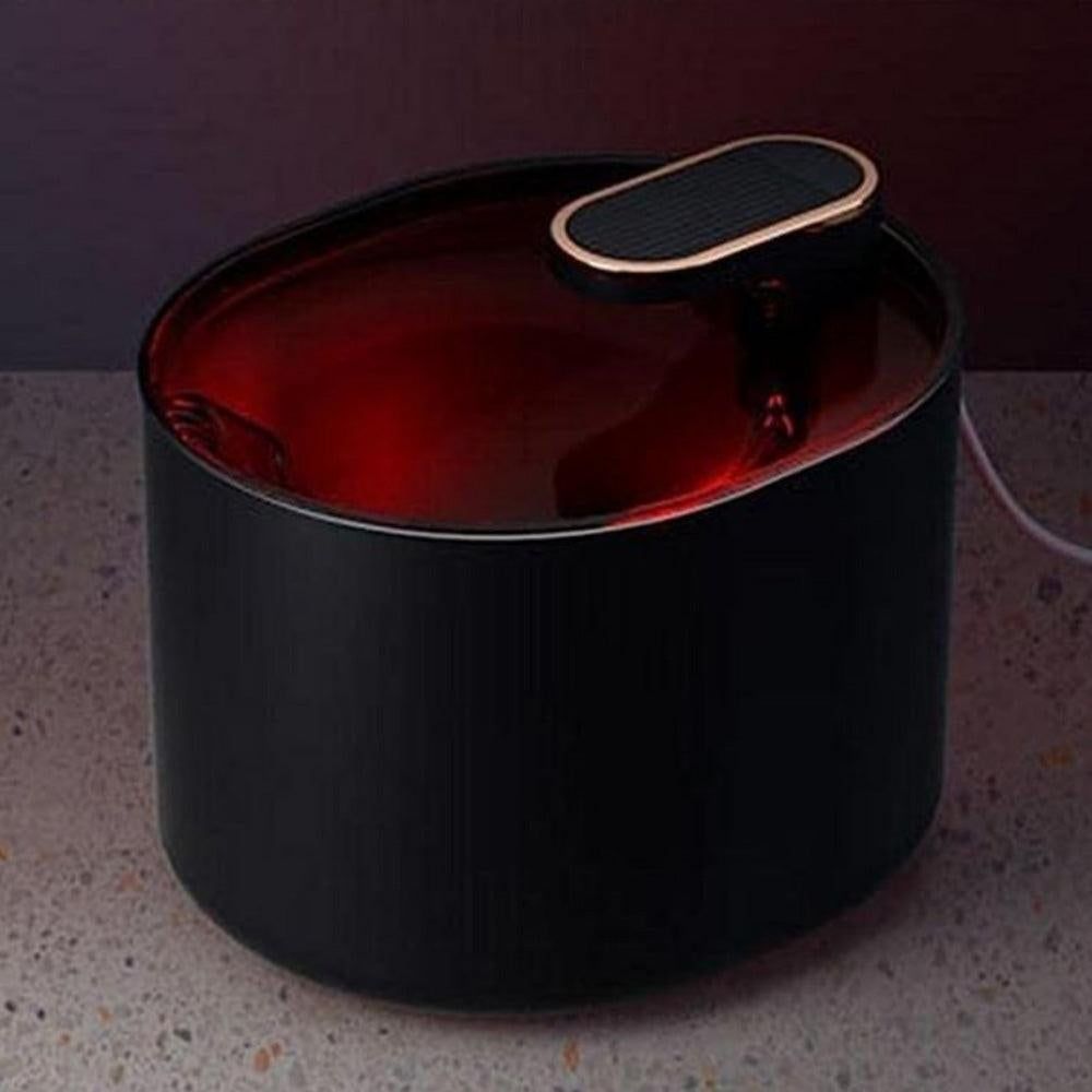 Pet Water Fountain Cat Dog Automatic Electric Drinking Dispenser with Red Light Indicator Black V1263-JX-6893