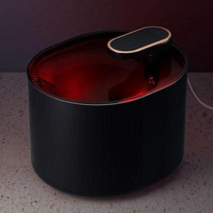Pet Water Fountain Cat Dog Automatic Electric Drinking Dispenser with Red Light Indicator Black V1263-JX-6893