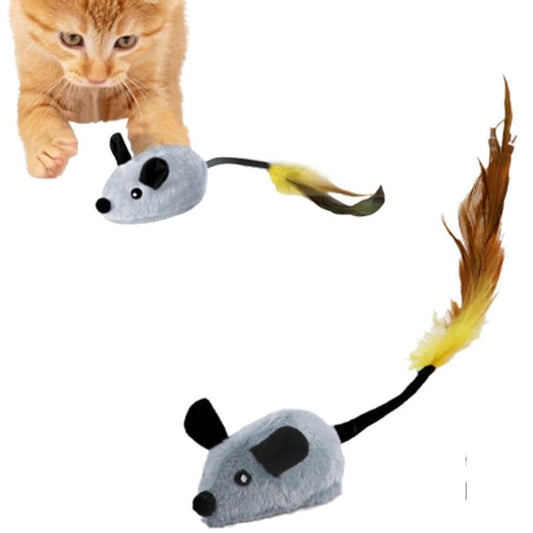 Squeaky Escaping Mouse Toy Light-up Auto Moving Rechargeable Interactive Cat Toy Grey V1263-JX-6897