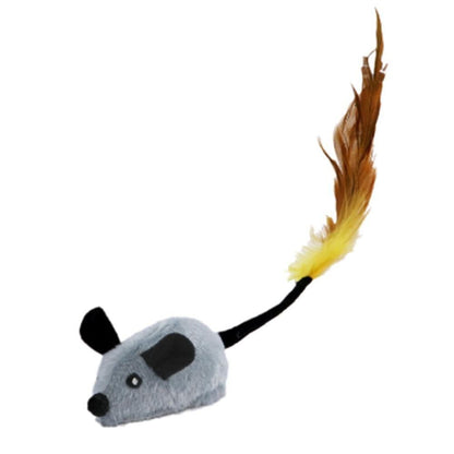 Squeaky Escaping Mouse Toy Light-up Auto Moving Rechargeable Interactive Cat Toy Grey V1263-JX-6897