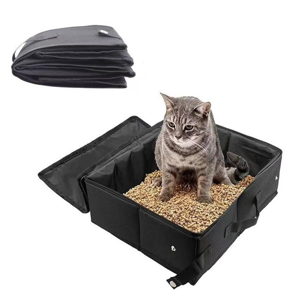 Portable Foldable Cat Travel Litter Box - Waterproof & Easy to Clean Black V1263-JX-6898